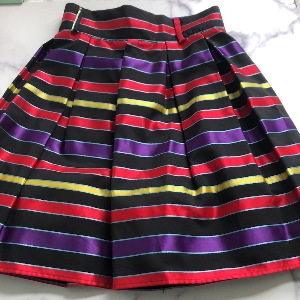 Vintage Striped Rainbow Mini Skirt Fits XS Bought In Italy 1980s - Picture 8 of 8